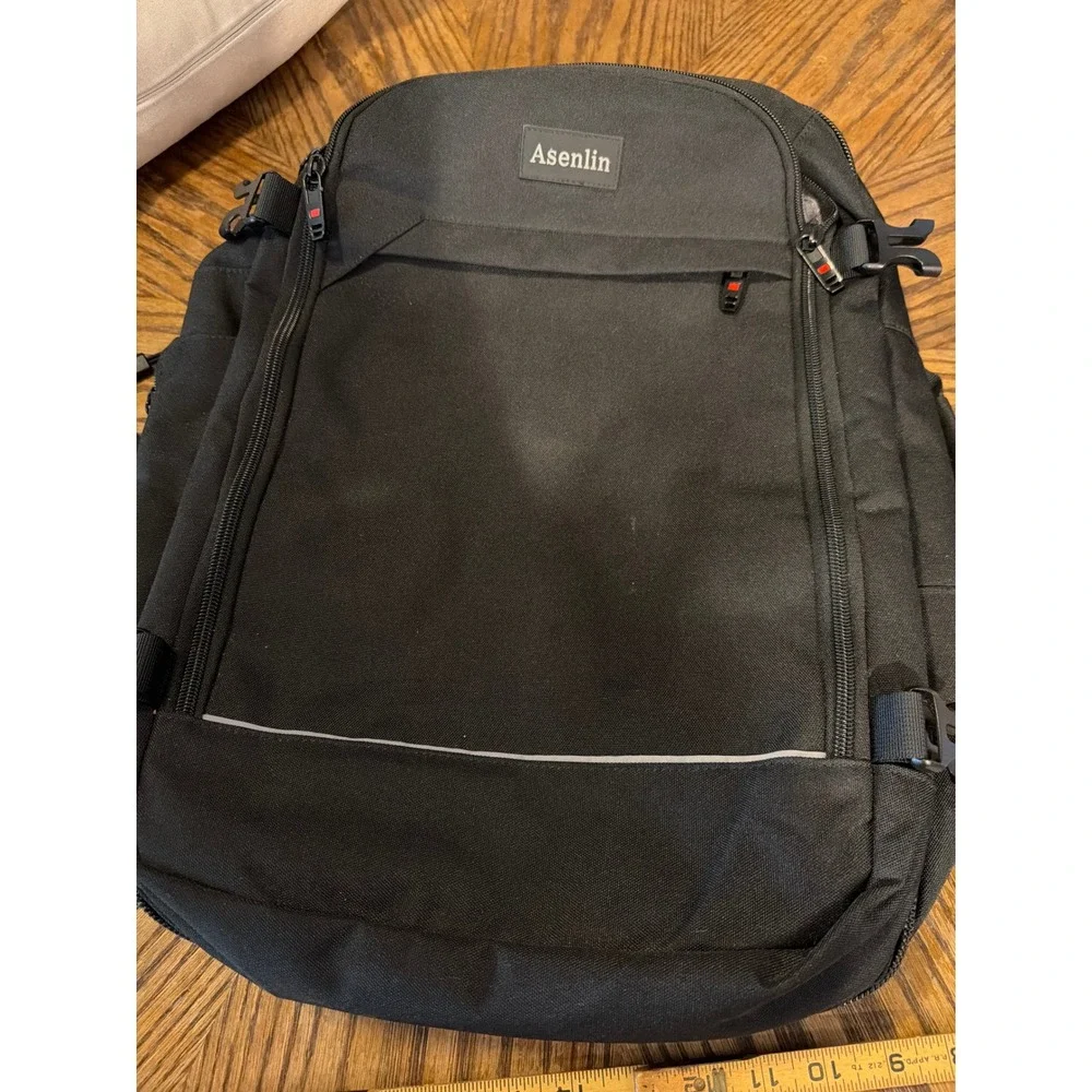 Asenlin 40L Travel Backpack Black Laptop Compartment Flight Approved Carry On